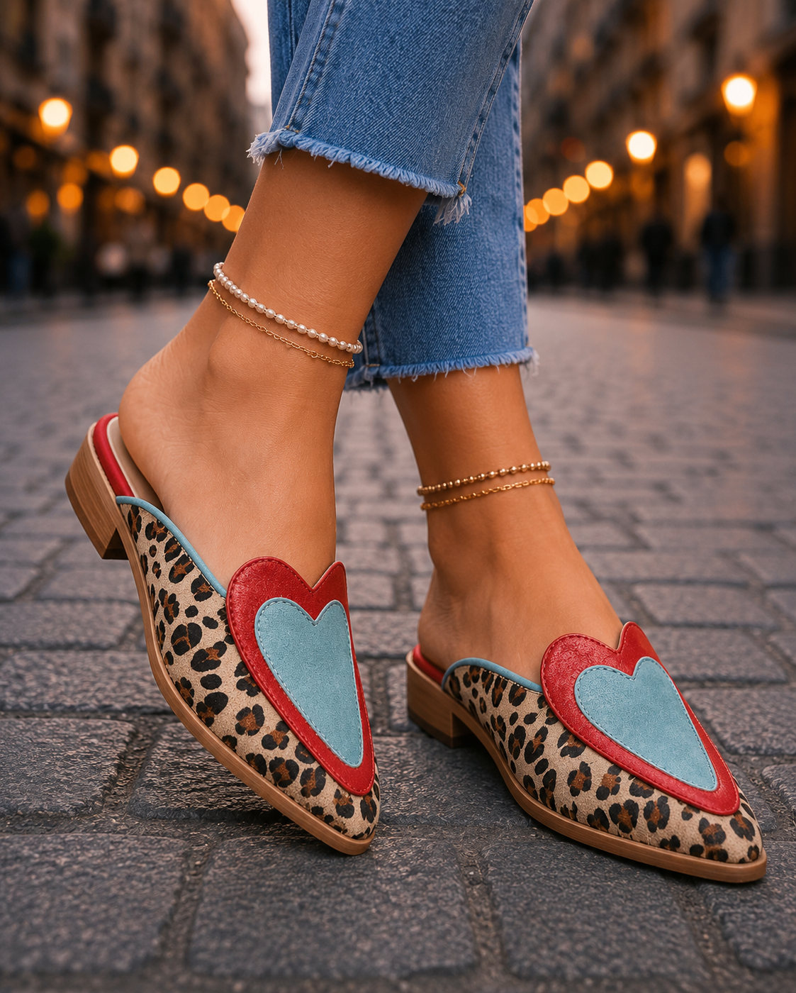 Mules Leopardo Perla
